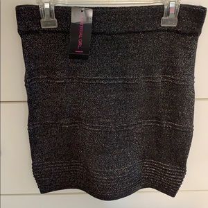 NWT Material Girl black skirt with metallic detail